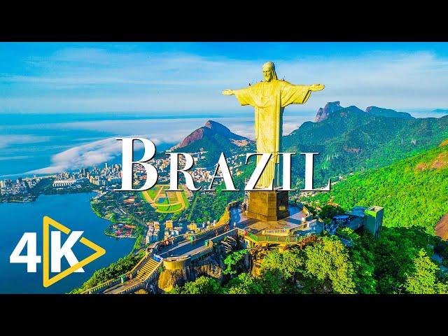 FLYING OVER BRAZIL (4K UHD) - Relaxing Music Along With Beautiful Nature - 4K Video Ultra HD