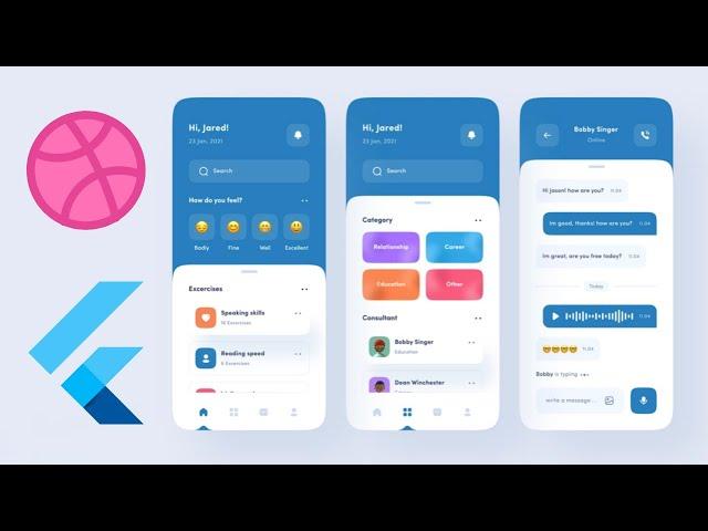 ‍ Let's clone a dribbble design using FLUTTER 