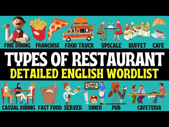 Types of Restaurant | Talking About Restaurants in English | Describing Restaurants | Training