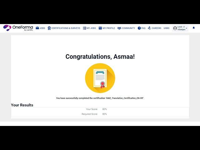 OneForma - AMZ_Translation_Certification_EN-FR answers