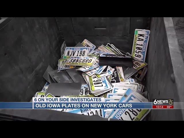 Old Iowa license plates found on cars in New York