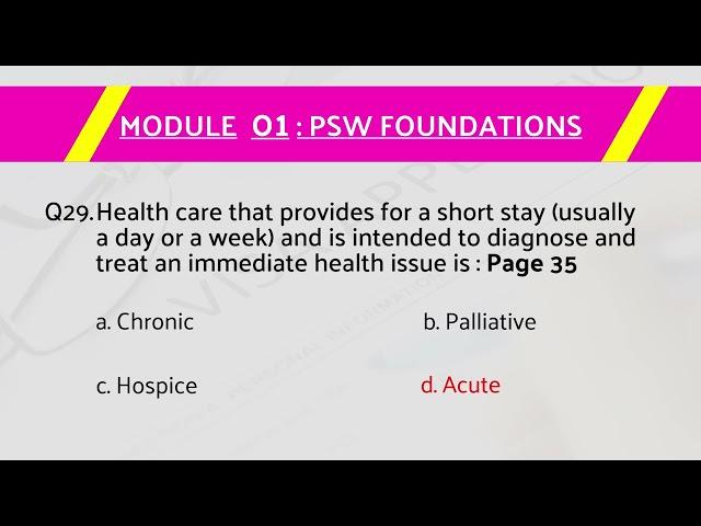 PSW NCCA exam review (Q&A) Module 1