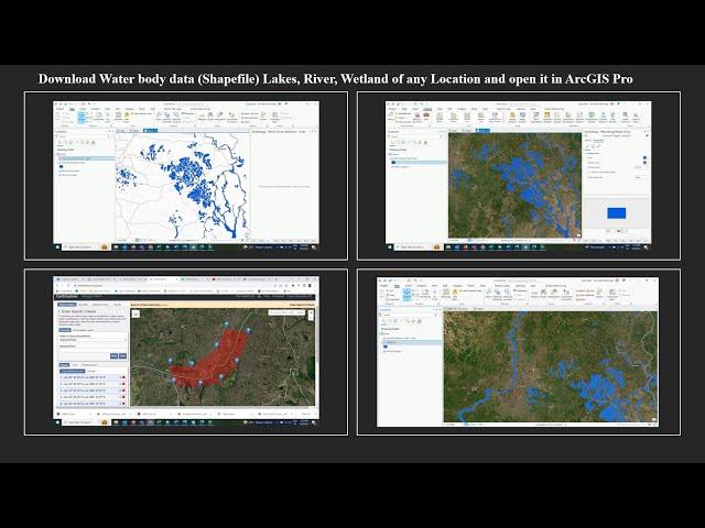 Download Water body data (Shapefile) Lakes, River, Wetland of any Location and open it in ArcGIS Pro