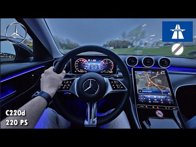 2024 MERCEDES-BENZ C220d | 200+20 HP | EVENING POV DRIVE | Topspeed I ASMR