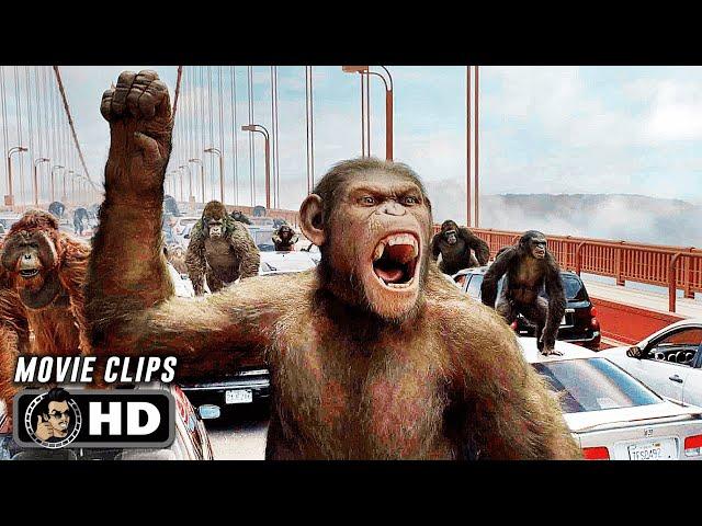 RISE OF THE PLANET OF THE APES CLIP COMPILATION (2011) Andy Serkis