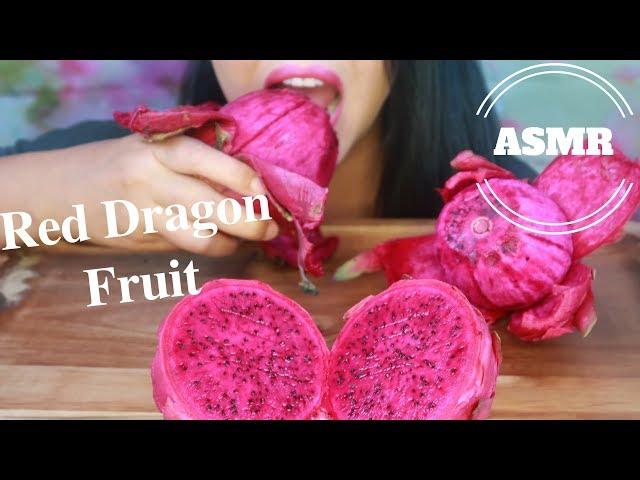 ASMR - Red Dragon Fruit Eating Sounds - Gulping, Slurping  (No Talking)