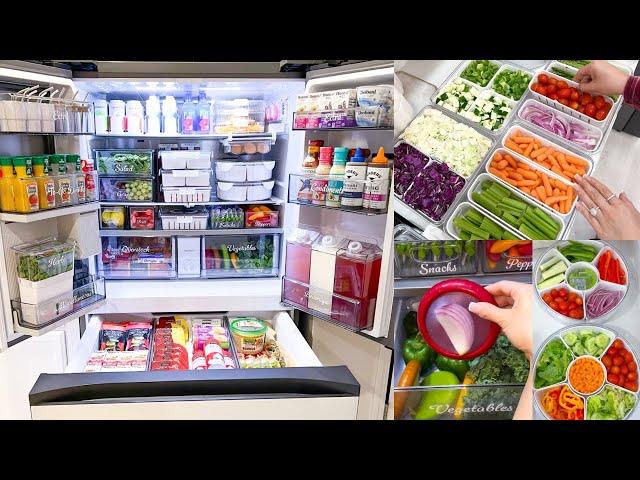 ULTIMATE REFRIGERATOR ORGANIZATION | Satisfying Clean and Fridge Restock Organizing | Relaxing Video