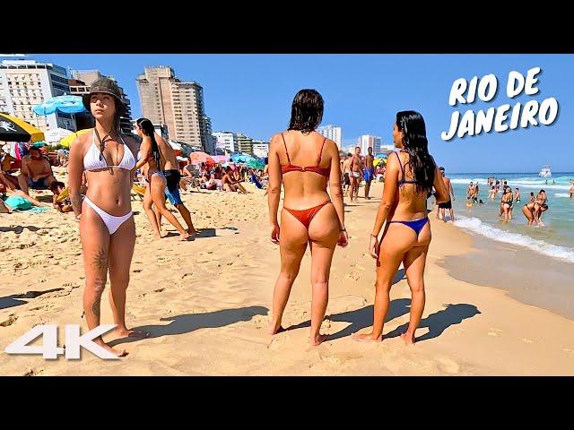  Walk on the beach in RIO DE JANEIRO | IPANEMA BEACH 4K