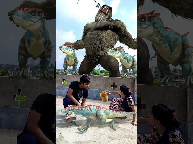  T-Rex dinosaur Attacked By King Kong |  VFX Park | #youtubeshorts