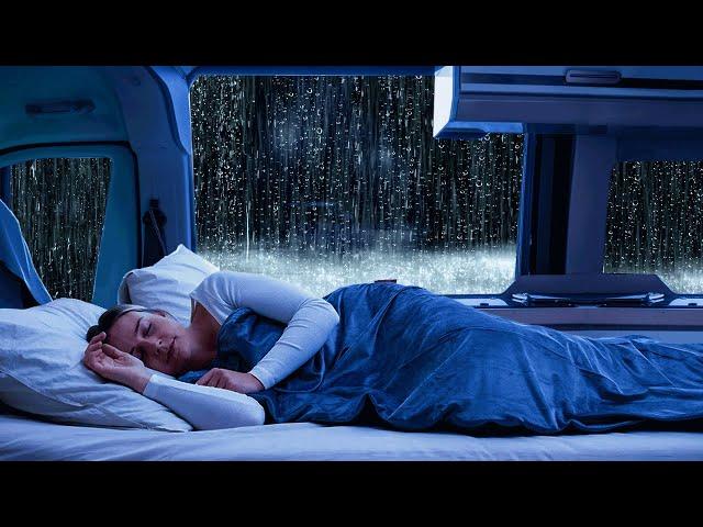 Defeat Insomnia to Sleep Instantly with Rain Sounds for Sleep & Impetuous Thunder on Window Car