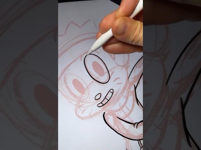 How to draw Naruto in 1930s old cartoon rubberhose animation style #cuphead #drawingtutorial