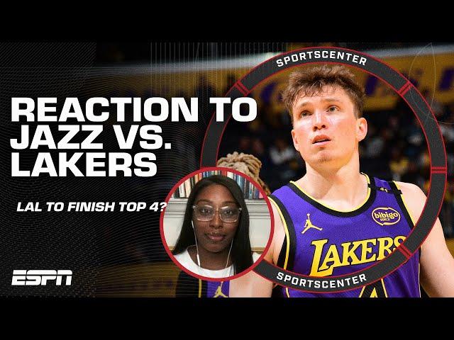 REACTION to Jazz vs. Lakers  'LAL can finish in the TOP 4 of the West' - Ogwumike | SportsCenter