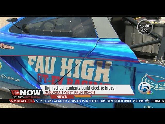 High school students build electric kit car