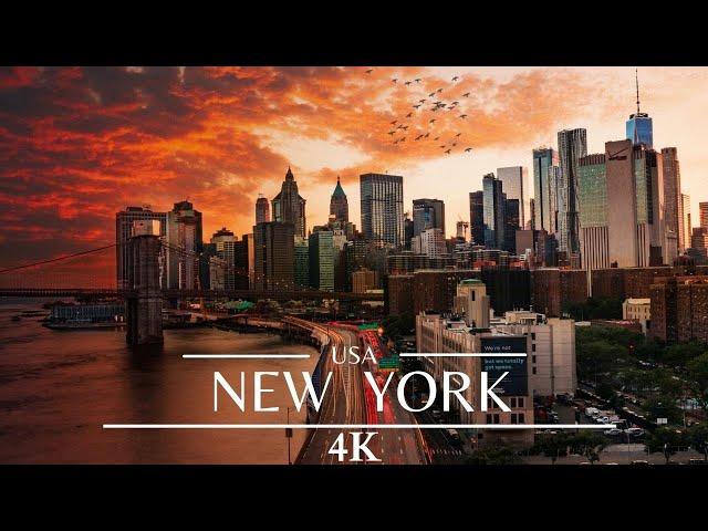 New York City 4K Drone  Manhattan 4K