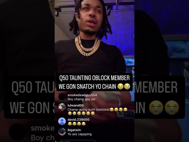 Blood Hound Q50 Trolling OBlock Member For Snatching His Chain On IG Live #q50 #bloodhoundliljeff