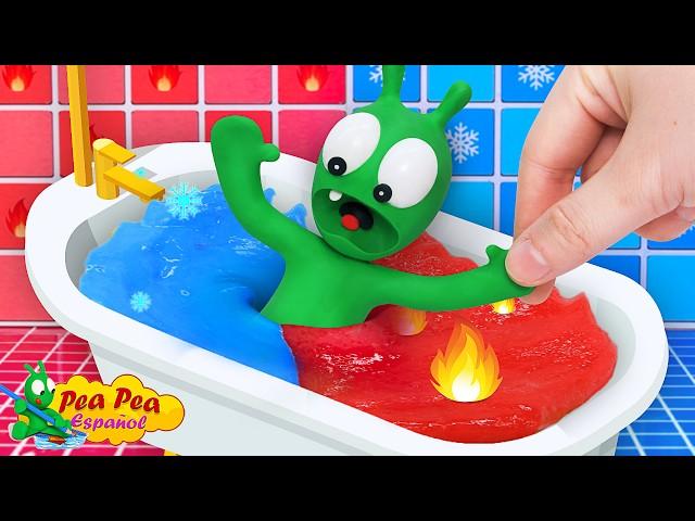 Pea Pea Explora El Desafío Del Baño Frío Y Caliente  Divertidos Dibujos Animados Para Niños