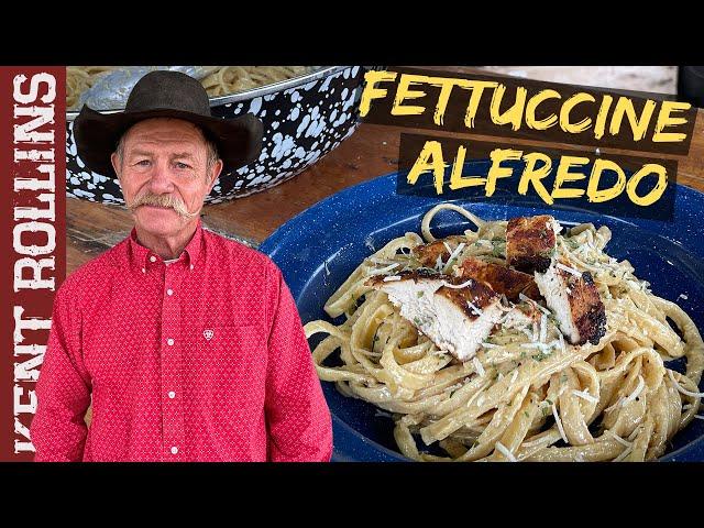 Fettuccini Alfredo with Chicken in Cast Iron