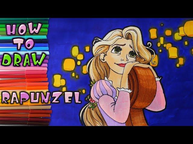 How to Draw Rapunzel - learn to draw - drawing lessons - Art Coloring for Kids - coloring pages