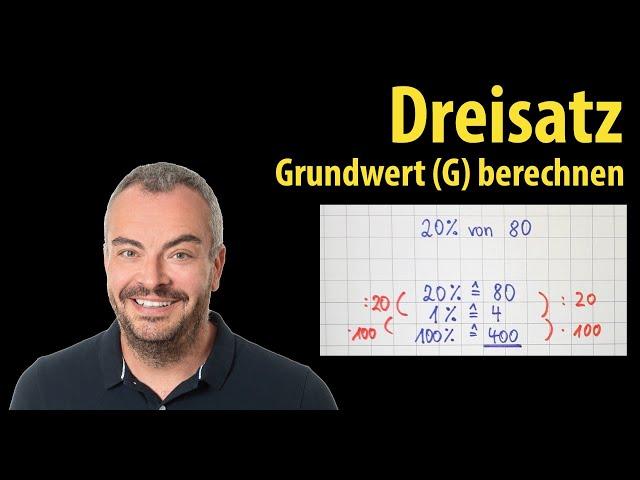 Rule of three - calculate the base value (G) - simply explained by Lehrerschmidt