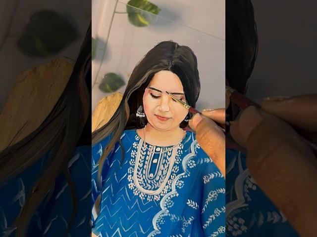 Portrait painting on glass ️ Commissioned Art #oilpainting #portrait #shorts