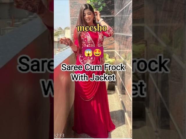 Partywear Saree cum gown with jacket from Meesho #shorts #meesho #saree #jacket #trendwrasha