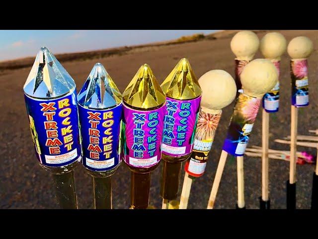 TESTING CRAZY AND UNUSUAL FIREWORK ROCKETS THAT FLY SUPER HIGH!