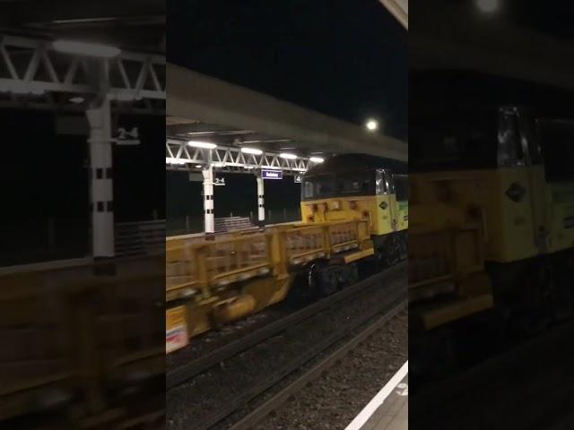 Colas 56050 Passing Brockenhurst Railway Station on Platform 3.