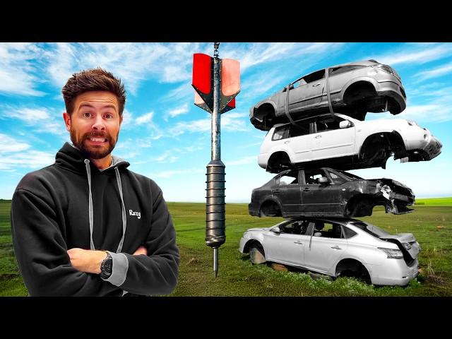 Can 4 Cars Stop Our GIANT Steel Dart?