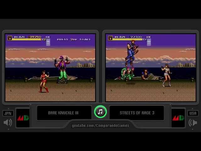 Regional Differences [11] Streets of Rage 3 vs Bare Knuckles III (Genesis) Region Comparison