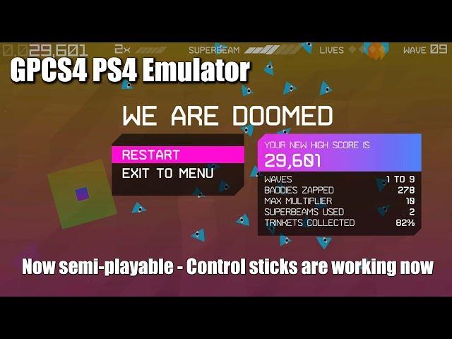 GPCS4 PS4 Emulator We Are Doomed Ingame / Gameplay (4ba085d1 + WIP)