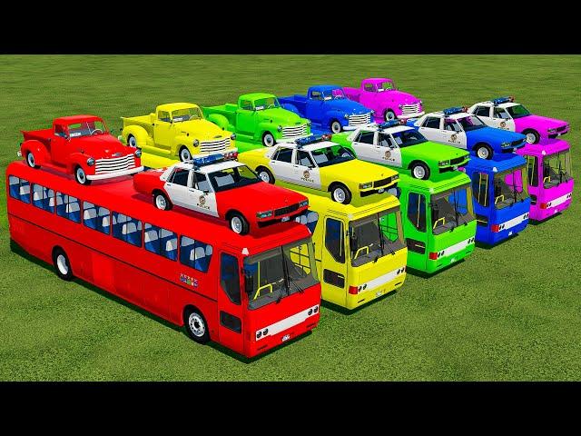 TRANSPORTING COLOR CHEVROLET, DACIA, AUDI, DACIA, CHEVROLET INTO GARAGES! - Farming Simulator 22