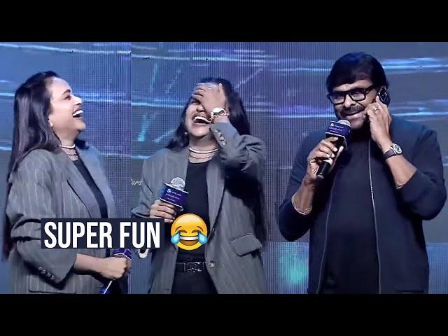 Megastar Chiranjeevi Super Fun with Anchor Suma | Telugu DMF #Originday Event | Manastrs