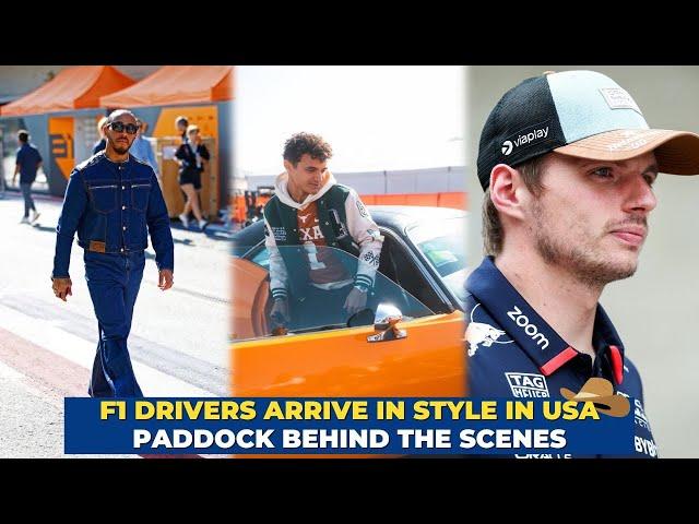 Max Verstappen Lewis Hamilton & more F1 Drivers arrive in style in COTA | Paddock behind the scenes