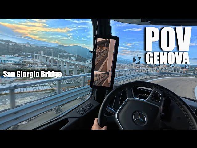 POV Girl Truck Driving  /// A10 Drive Through Genoa: Honoring the Tragic Bridge Collapse