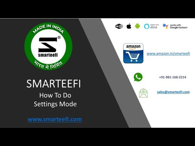 How to put Smarteefi Devices to "Setting Mode"