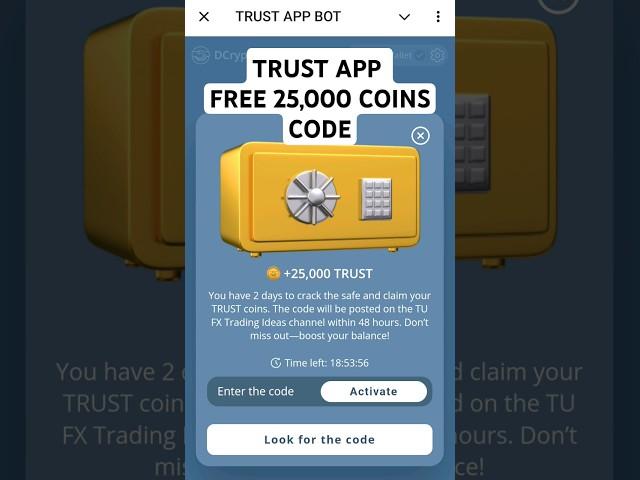 TRUST APP FREE 25,000 COINS CODE | TRUST APP BOT NEW TELEGRAM MINING | LIKE DOGS