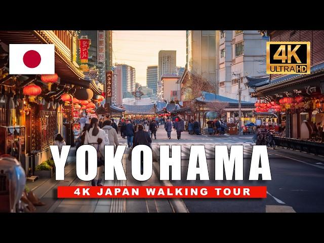  Japan Walking Tour - Yokohama's Massive Chinatown Market Streets Day & Night Walk • 4K HDR 60fps