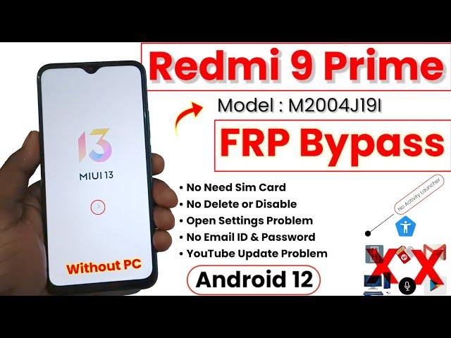 Redmi 9 Prime Hard Reset FRP Bypass | Redmi 9 Prime FRP Bypass MIUI 13 | Redmi 9 Prime FRP Bypass