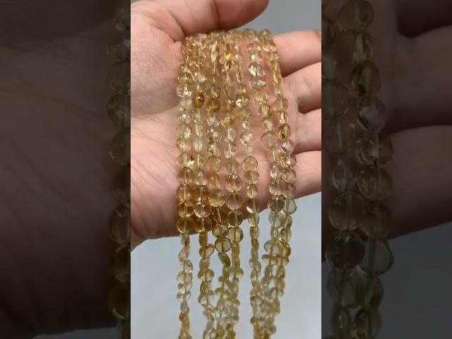 Natural Citrine Coin Beads 1009