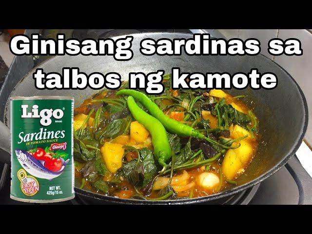 Ginisang sardinas sa talbos ng kamote | ulam na pangmasa | makakatipid ka talaga | jensen taste buds