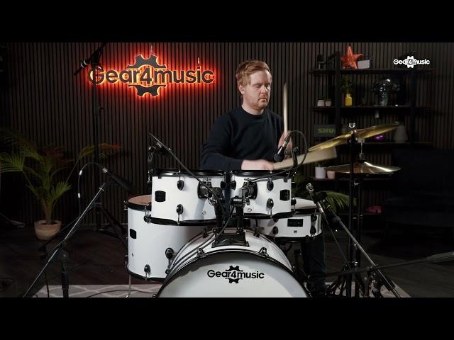 BDK-22 Rock Drum Kit by Gear4music, White | Gear4music Drums