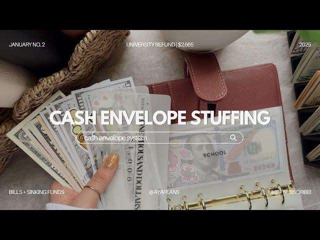 Cash Envelope Stuffing | $2,665 | January No. 2 | Bills and Sinking Funds