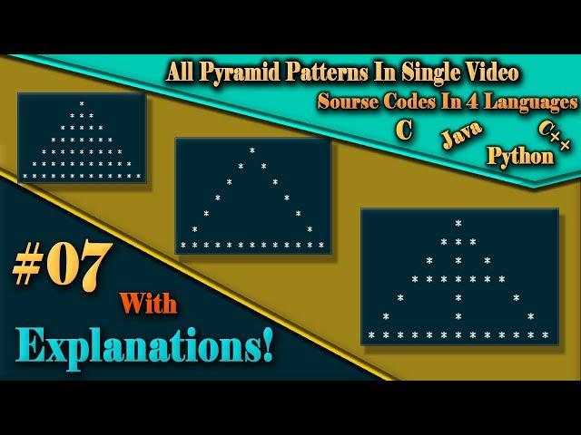 Pyramid Pattern In C Programming [2023] | Source code in C, C++, JAVA and PYTHON | Build AlgoLogics