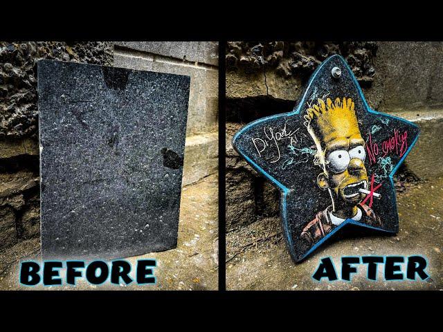 From Waste to Art: Engraving Bart Simpson on Granite Stone