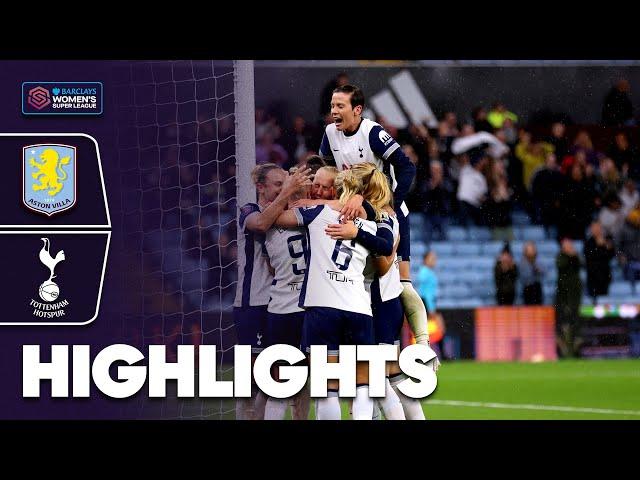 England Snatches Dramatic Draw | Aston Villa v Tottenham Hotspur Highlights | Barclays WSL 2024-25