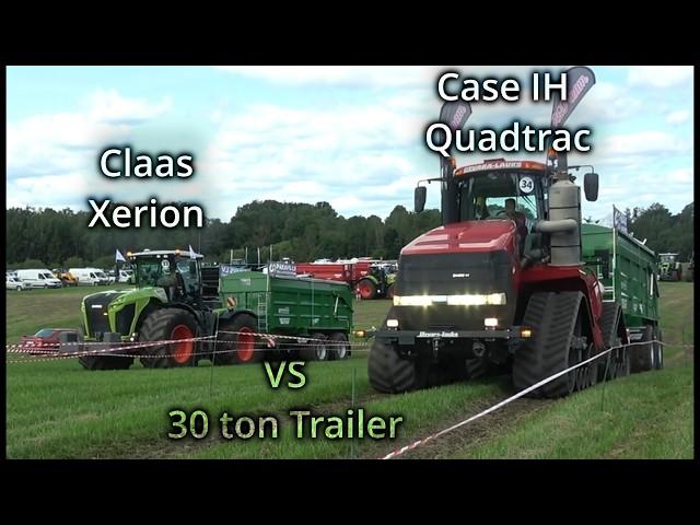 Big Agriculture Tractors / Claas Xerion vs Case IH Quadtrac vs 30 ton trailer