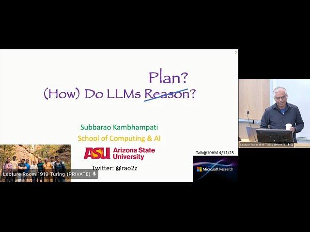 (How) Do LLMs Reason/Plan? (Talk given at Microsoft Research; 4/11/25)