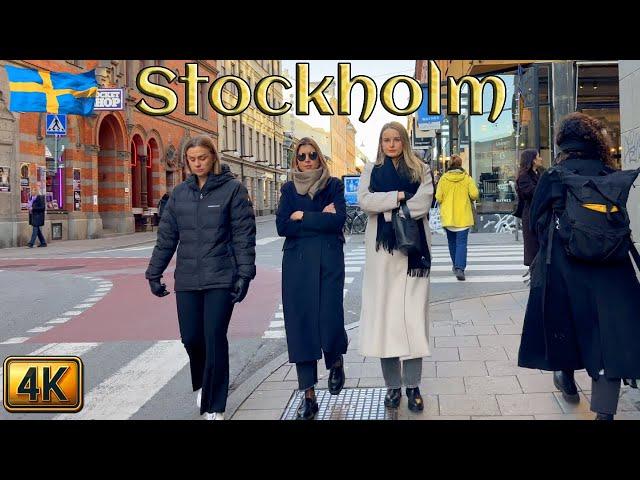 Sweden: Lunchtime Walk in Stockholm | 4K City Tour