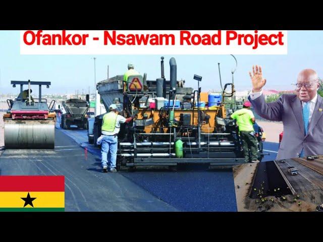 Ghana $345m Ofankor -Pokuasi Road Asphalting .Drone View of Ofankor Road Progress