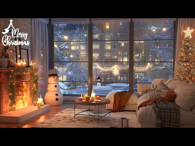  Christmas 2025 in a Luxurious Apartment  Cozy Ambience, Fireplace Sounds for Relax, Study, Work